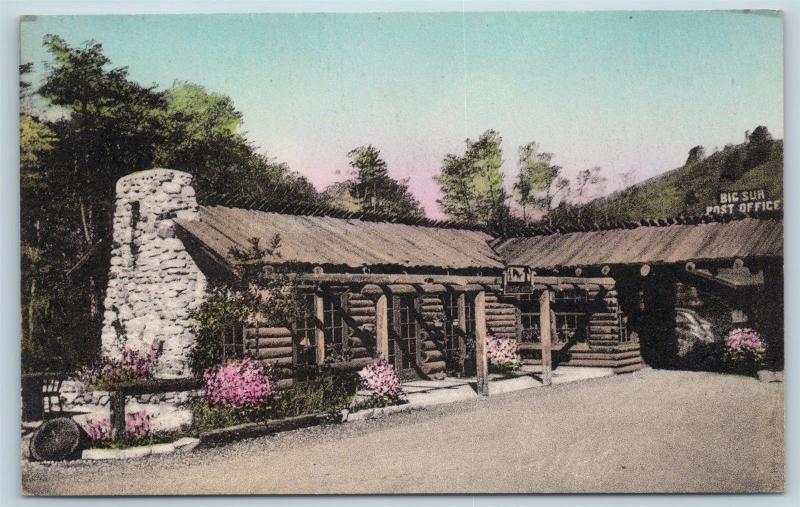 Postcard CA Big Sur Monterey County Dining Room at River Inn Handcolored M04