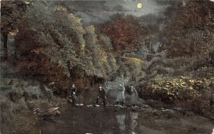 Cleveland Ohio 1915 Postcard Moonlight Scene Rockefeller Park Amherst Ohio