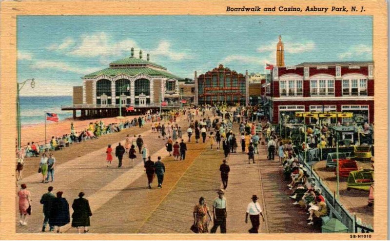 Asbury Park, New Jersey - A view of the Boardwalk and Casino - in 1947