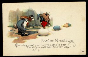 Dressed rabbits Easter card - 903