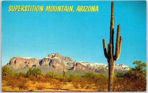 VINTAGE POSTCARD PANORAMIC VIEW OF SUPERSTITION MOUNTAIN PHOENIX ARIZONA PC