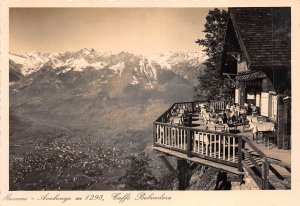 US40 postcard Italy Merano cafe Belvedere panorama  meran