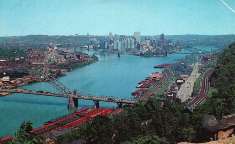 Vintage Postcard Panorama Pittsburg Pennsylvania PA Wonday Film Service Pub.