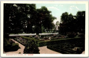 Washington's Garden Mount Vernon Virginia Box-Bordered Bed Trees Shrubs Postcard