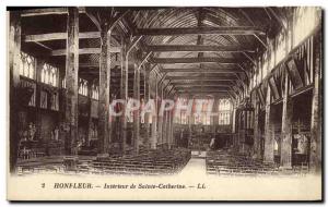 Postcard Old Honfleur Interior of St. Catherine