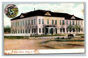 Vintage 1910's Postcard State Capitol Building and Grounds Pierre South Dakota