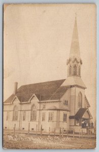 RPPC  Wykoff  Minnesota  St. Johns Lutheran Church   Real Photo Postcard  c1920