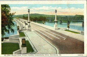 Bridges Postcard New Market Street Bridge Susquehanna River Harrisburg PA