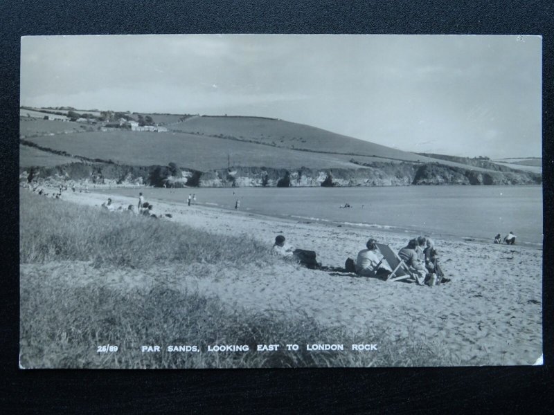 Cornwall PAR SANDS Looking East to London Rock c1960s Postcard by Overland Views