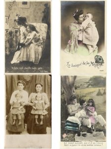 GLAMOUR LADIES MOTHERS WITH CHILDREN, 191 Vintage Real Photo Postcards (L6044)