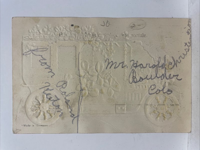 For my Valentine Embossed German Holiday Postcard