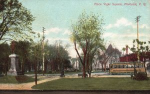 Vintage Postcard Place Viger Urban Square Montreal P. Quebec Canada CAN