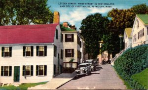 Massachusetts Plymouth Leyden Street First Street In New England