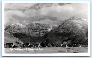 RPPC GLENCOE VILLAGE, Scotland UK ~ BIDEAN NAM BIAN Mountain Postcard