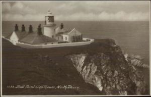 North Devon UK Bull Point Lighthouse c1915 Real Photo Postcard