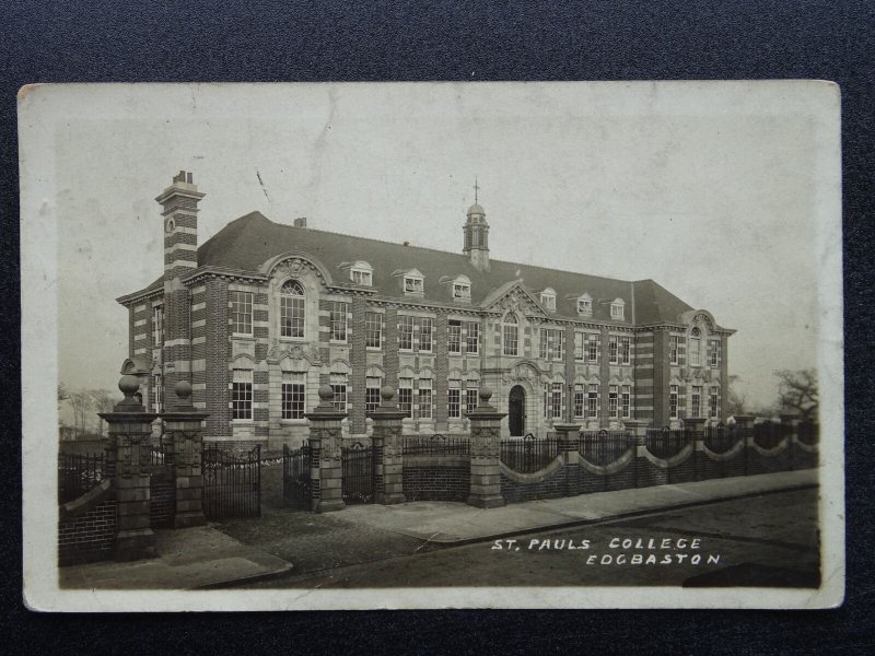 Birmingham EDGBASTON St. Paul's College c1908 RP Postcard
