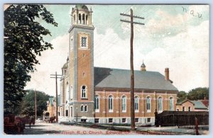 1910's NEW HAVEN CT ST JOSEPH CHURCH AMERICAN ART WORKS ADVERTISING POSTCARD