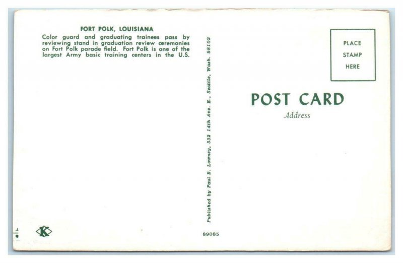 FORT POLK, LA Louisiana ~ COLOR GUARD c1960s Vernon Parish Military  Postcard