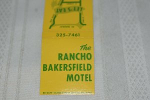 The Rancho Bakersfield Motel 20 Strike Matchbook Cover