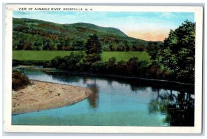 1941 View Of Ausable River Grove Ground Keeseville New York NY Posted Postcard