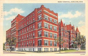 Mercy Hospital, Hamilton, OH, USA 1948 light postal marking on front