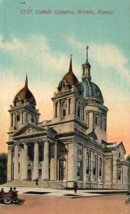 Catholic Cathedral Church Wichita Kansas KS Vintage Postcard 1912