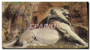 Old Postcard Belfort Lion