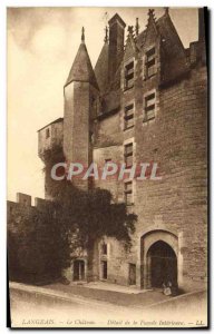 Old Postcard Langeais Chateau De La Facade Detail