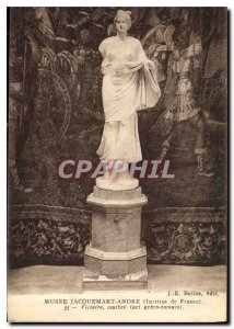 Old Postcard Musee Jacquemart Andre Institut de France marble Victory Roman art