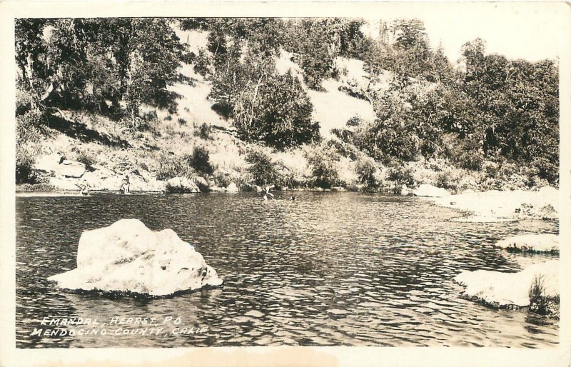 RPPC HEARST, CA California ~ EMANDAL Eel River Mendocino County  c1940s Postcard