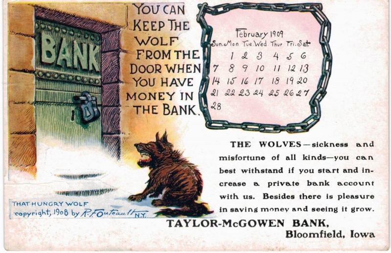 Bloomfield IA Outcault Keep Wolves From Door When Money in Taylor McGowan Bank  
