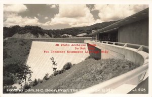 NC, Fontana Dam, North Carolina, RPPC,  Dam From Overlook Bldg, Cline Photo