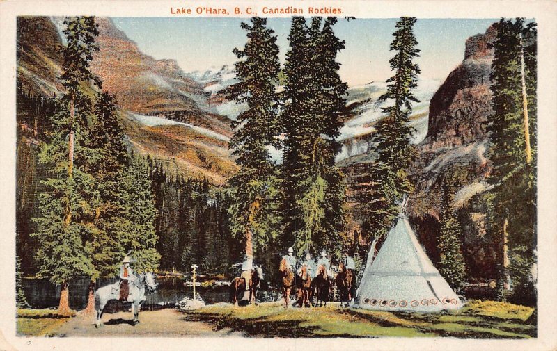 J73/ Native American Indian Postcard c10 Lake O'Hara B.C. Canada Tepee 237