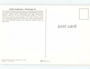 Unused Pre-1980 AUDITORIUM SCENE Pittsburgh Pennsylvania PA G2766@