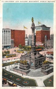 CLEVELAND, Ohio OH   SOLDIERS & SAILORS MONUMENT~Civil War  c1920's Postcard