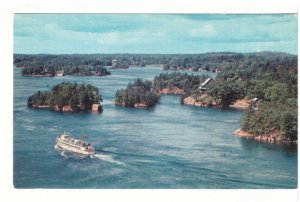 Cruise Boat Among The Thousand Islands, Ontario, Vintage Chrome Postcard #1