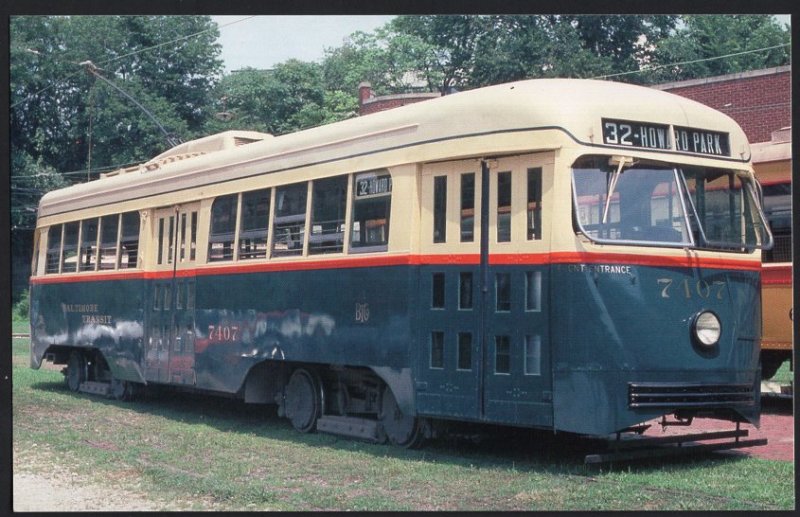 Trolley Trollies Transit Streetcar BT #7407 Baltimore, Maryland 1950s-1970s