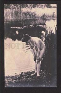 3073681 NUDE Lady BELLE w/ Snake NATURE vintage REAL PHOTO