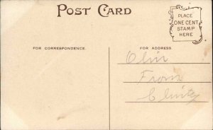 Christmas Children Wreath Vintage Postcard