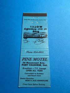 Matchbook Cover - Pine Motel Port Colborne Ontario Canada MB124