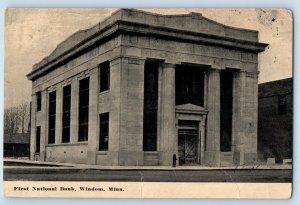 1914 First National Bank Building Door Entrance Windom Minnesota Antique Postcar