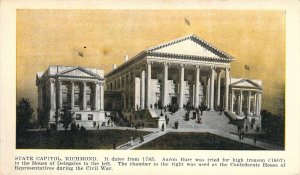 c.'07, Civil War, Capital, Confederate House of Reps, Richmond, VA,Old Postcard