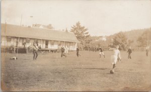 Port Simpson BC British Columbia Football Soccer Game Players RPPC Postcard H3