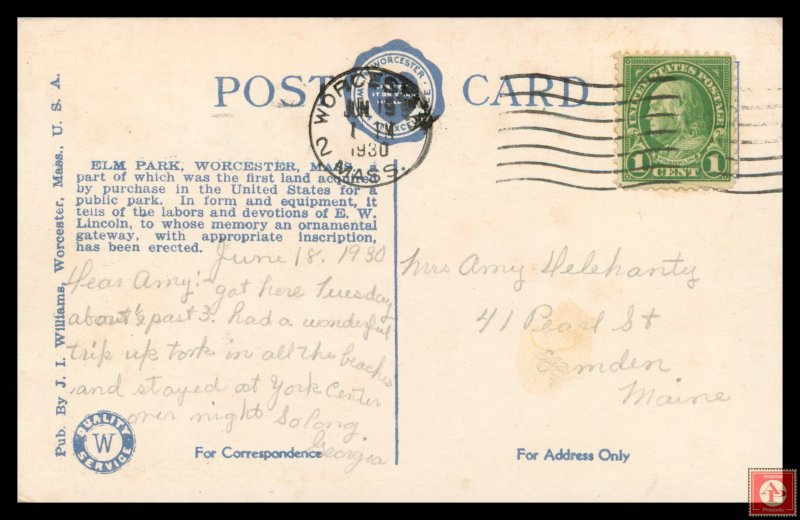 Elm Park, Worcester, Mass