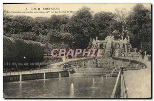 Postcard Old Saint Cloud waterfalls built by Louis XV by Pautre and Mansard