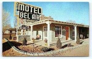 LAS CRUCES, NM New Mexico ~ BEL-AIR MOTEL 1955 Dona Ana County Roadside Postcard