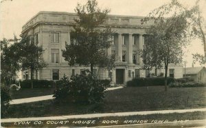 Rock Rapids Iowa Lyon County Court House C-1910 RPPC Photo Postcard 21-9083