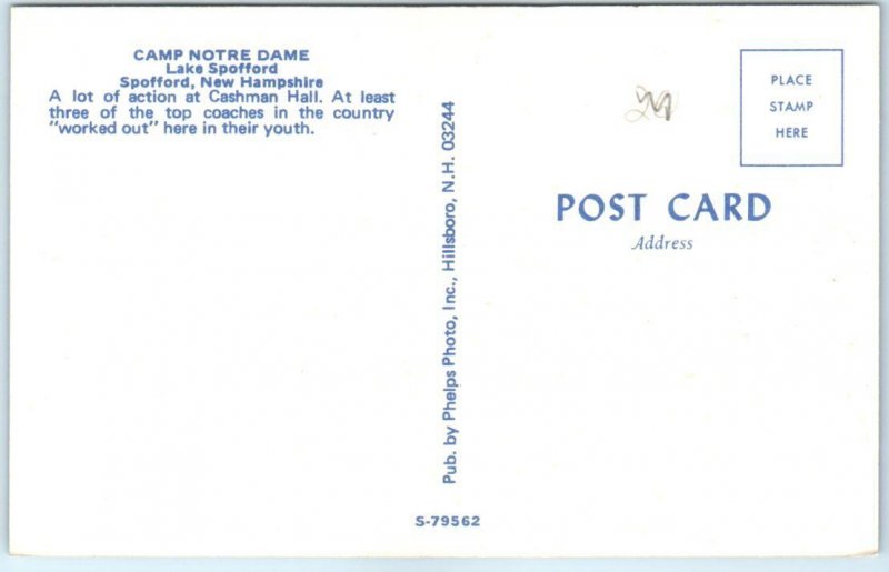 Postcard - Camp Notre Dame, Lake Spofford, New Hampshire