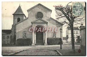 Old Postcard Noisy Le Sec Church front view