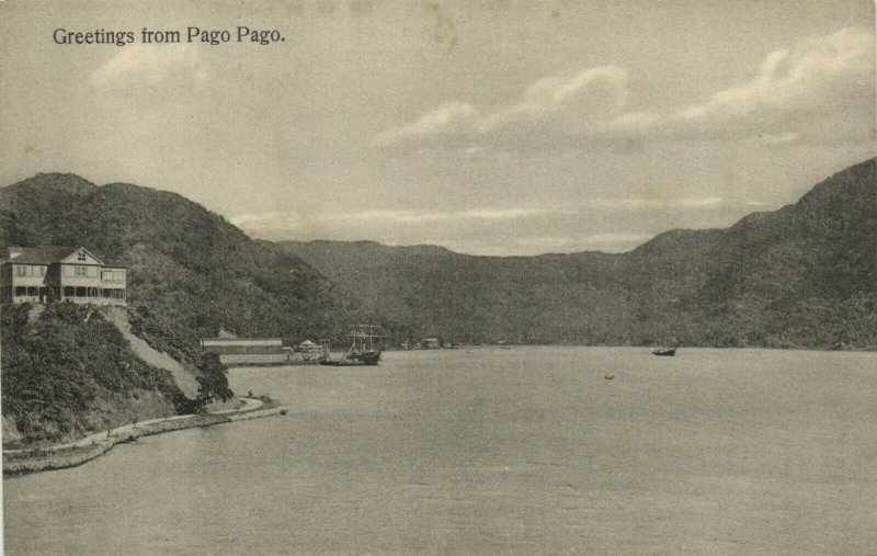 PC CPA SAMOA, PACIFIC, GREETINGS FROM PAGO PAGO, Vintage Postcard (b19482)